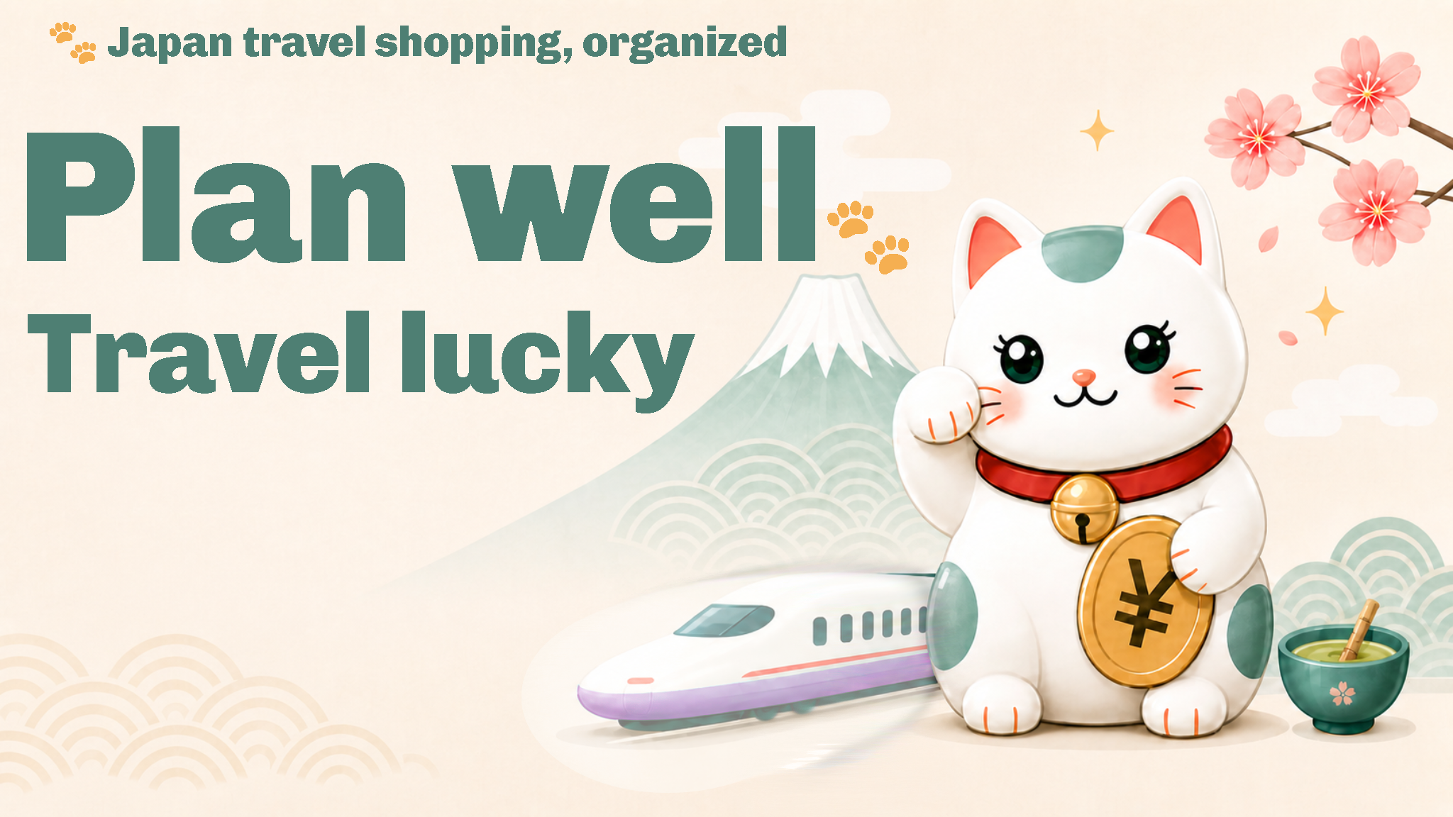 Plan well. Travel lucky. Japan travel shopping, organized.